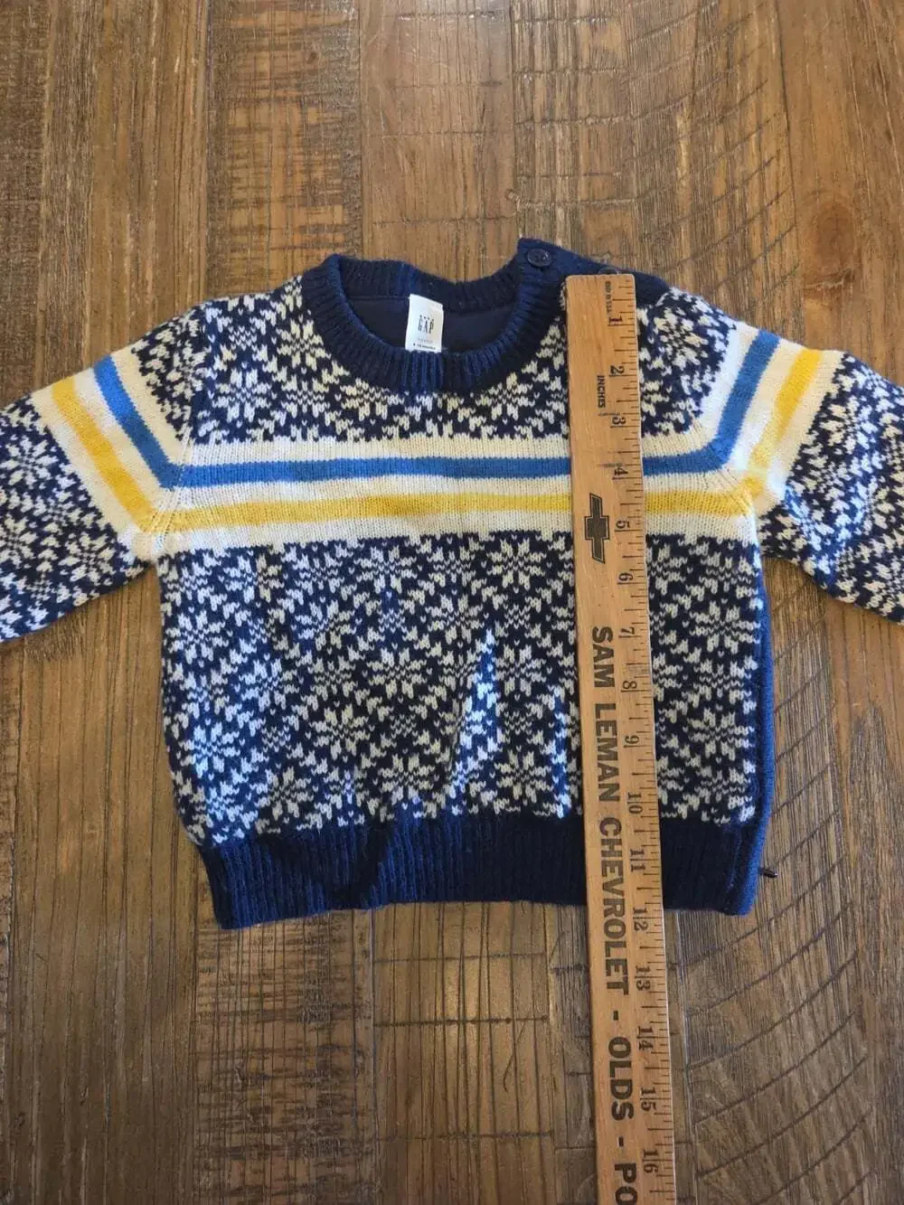 Vintage Baby Gap 6-12mo 100% Lambswool Lined 100%cotton Sweater
